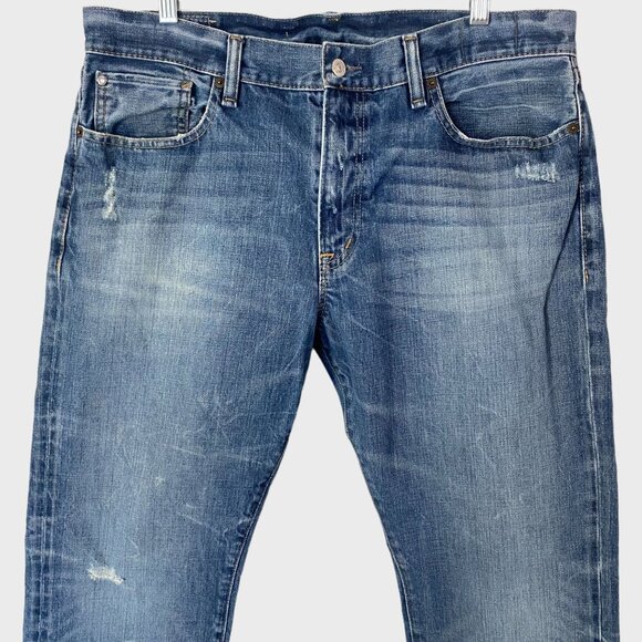 Ralph Lauren Denim & Supply Jeans Medium Wash Mens 36X30 Straight-Leg Distressed - Picture 5 of 9